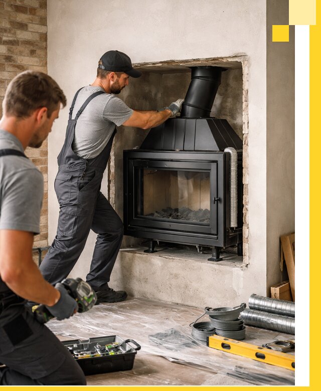 Установка каминных топок в Заинске: монтаж, подключение