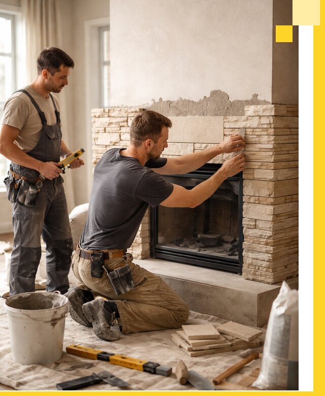 Установка и монтаж каминов для загородного дома в Заинске