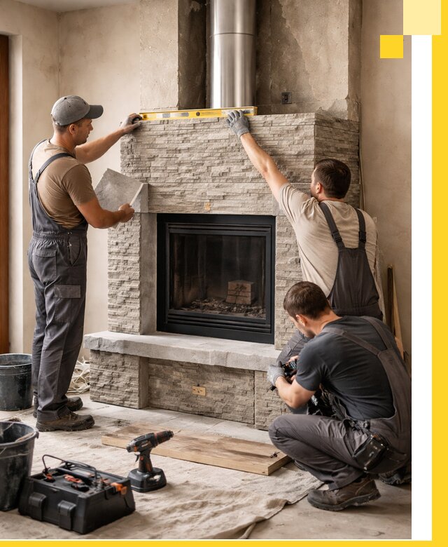 Профессиональный монтаж каминов под ключ в Заинске для дома