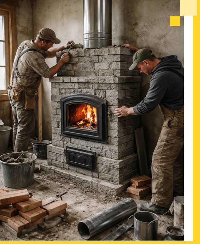 Производство, поставка и монтаж дровяных печей в Заинске