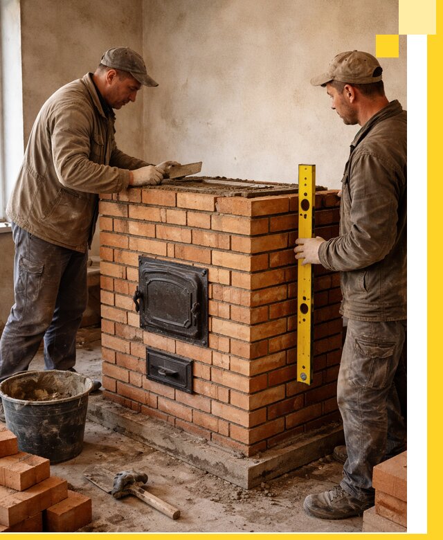 Отопительные печи под ключ в Заинске, установка и сборка