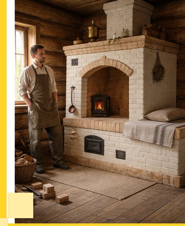 Русские печи с лежанкой под ключ в Заинске от 152535 р. ЭриданЗнс