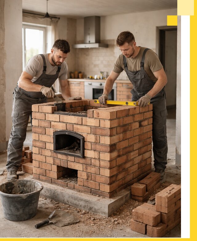 Установка и монтаж печей в частном доме в Заинске под ключ