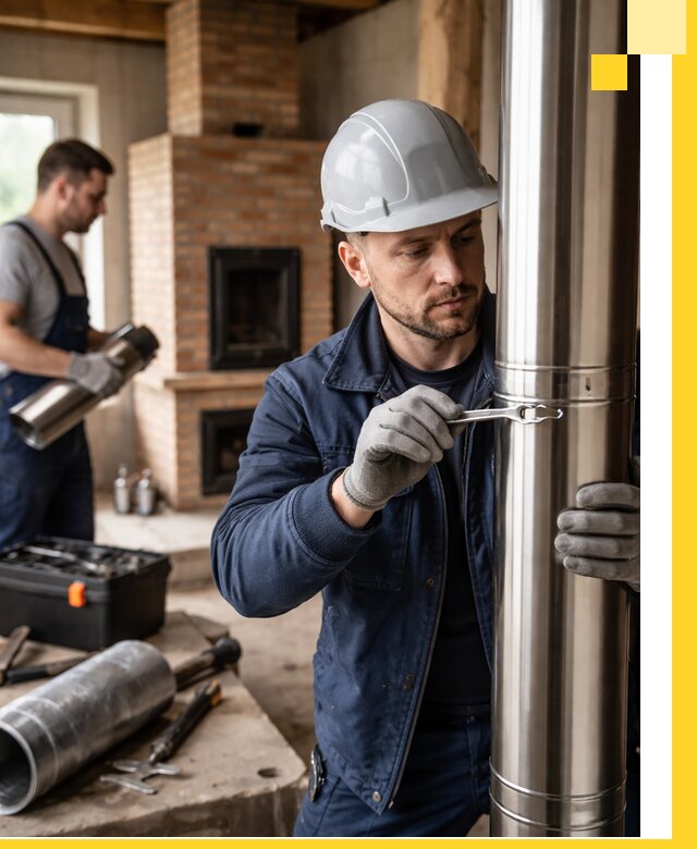 Профессиональный монтаж дымоходов для печей в Заинске