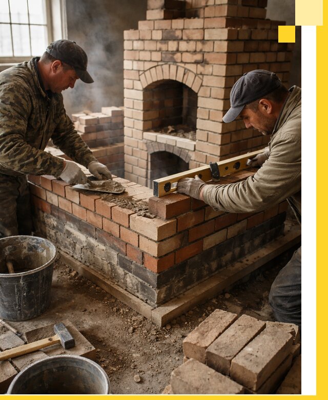 Изготовление и монтаж печей и каминов из кирпича в Заинске