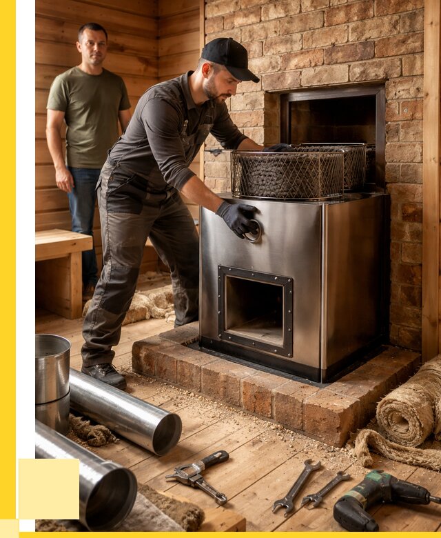 Монтаж банных печей под ключ в Заинске от 18304 р., ЭриданЗнс