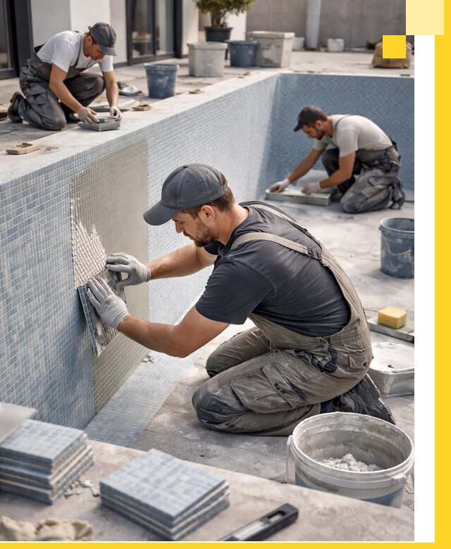 Облицовка бассейнов в Заинске плитка мозаика гидроизоляция