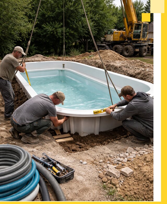 Установка и монтаж композитных бассейнов под ключ в Заинске