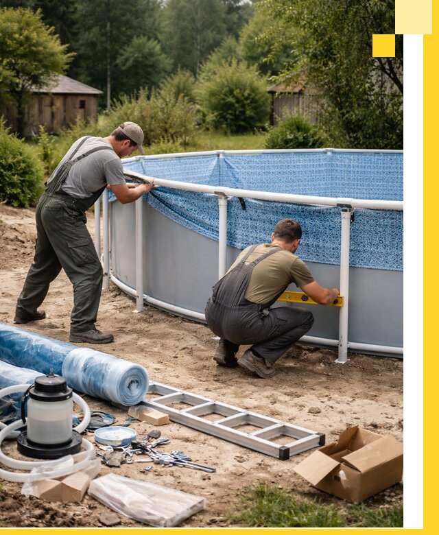 Установка и монтаж каркасных бассейнов в Заинске под ключ