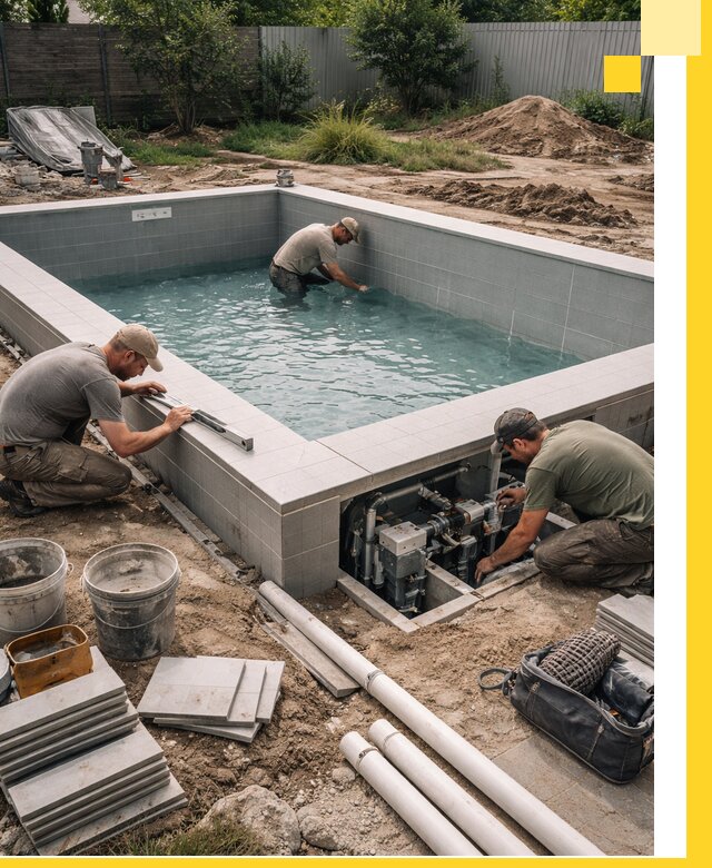 Строительство и монтаж бассейнов для дачи под ключ в Заинске