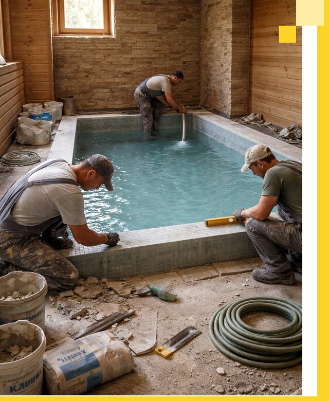 Проектирование и строительство бассейнов для бани в Заинске