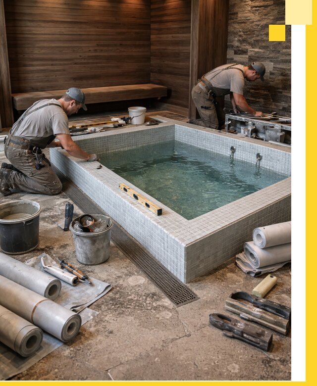 Установка и строительство бассейнов для сауны в Заинске