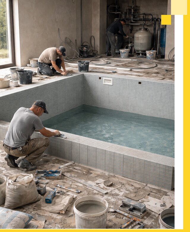 Строительство и монтаж бассейнов в помещении в Заинске