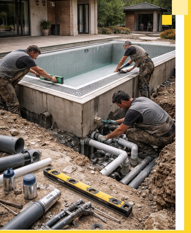 Строительство переливных бассейнов в Заинске под ключ