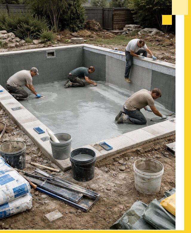 Изготовление и монтаж чаши бассейна под ключ в Заинске