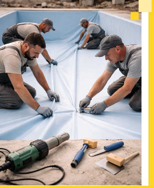 ПВХ пленка для бассейнов с монтажом и гарантией в Заинске