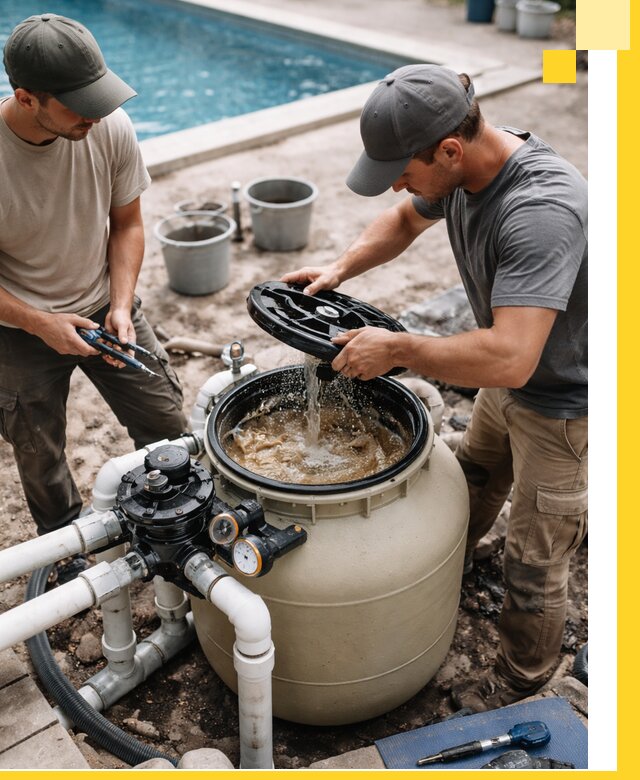 Установка и обслуживание песочных фильтров для бассейнов в Заинске