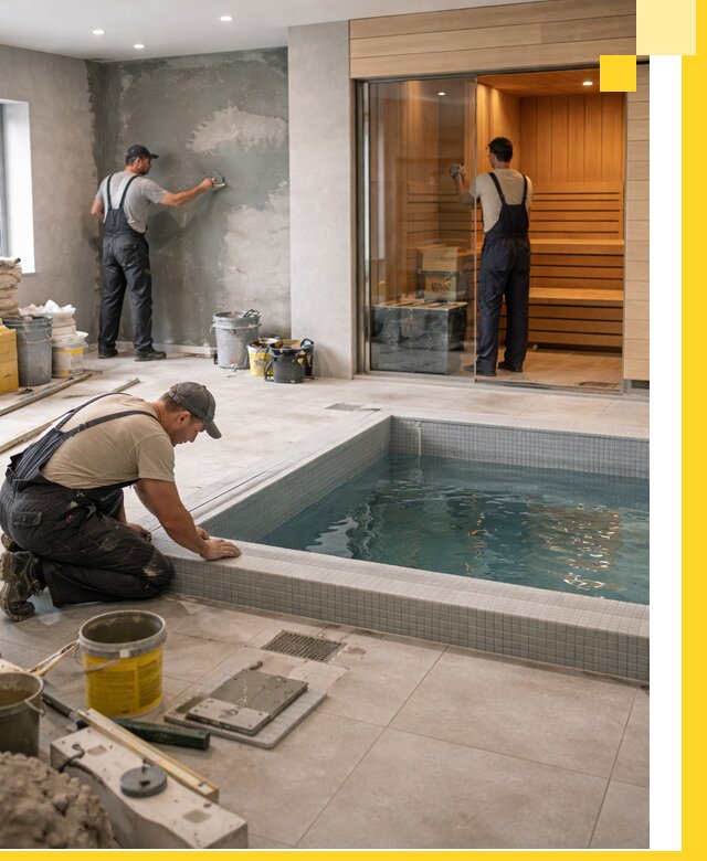 Проектирование и строительство сауны с бассейном в Заинске