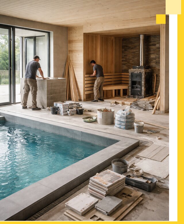 Проектирование и строительство бань с бассейном в Заинске