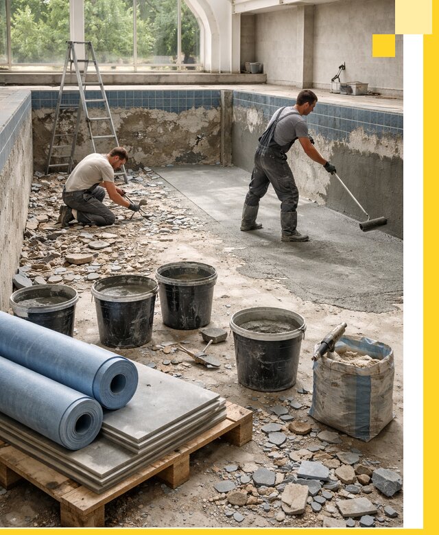 Реконструкция бассейнов в Заинске: ремонт, гидроизоляция