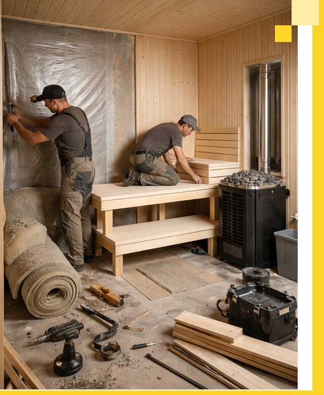 Проекты саун под ключ в Заинске дизайн и строительство