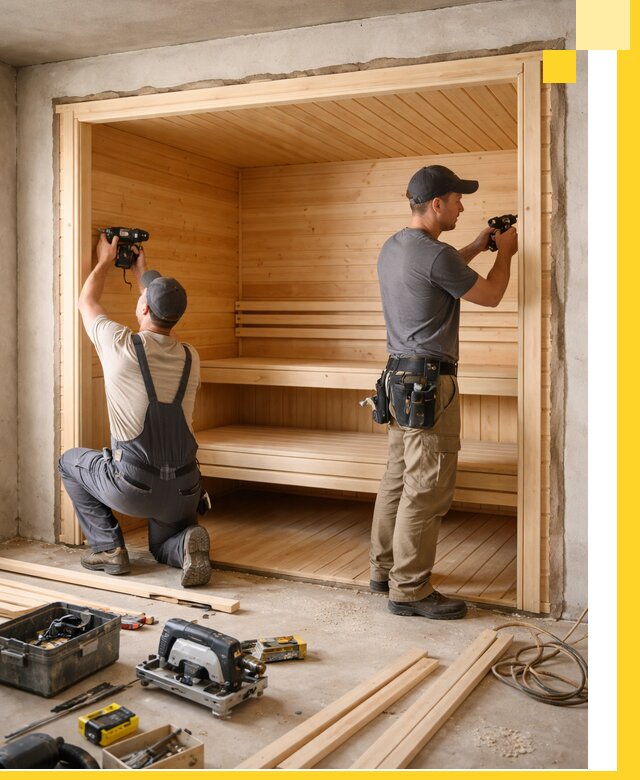 Монтаж саун под ключ в Заинске — проектирование и установка