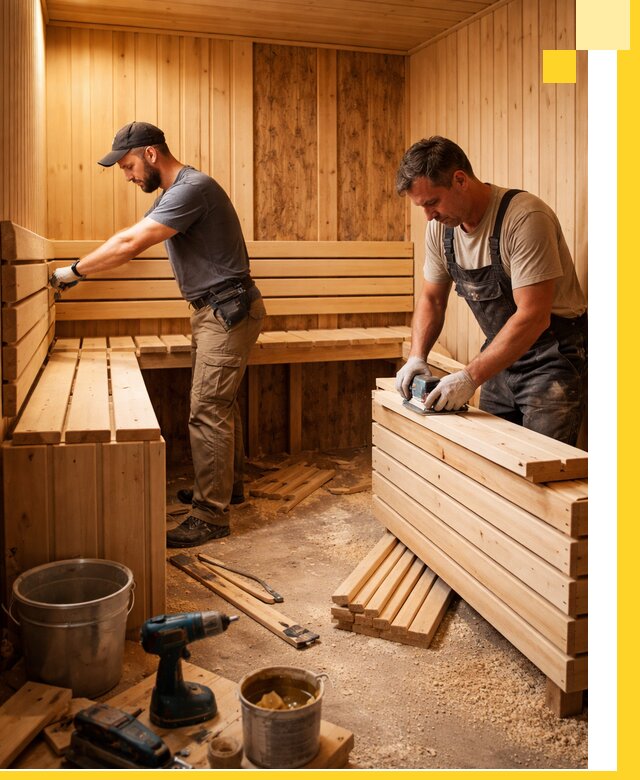 Профессиональный комплексный ремонт саун под ключ в Заинске