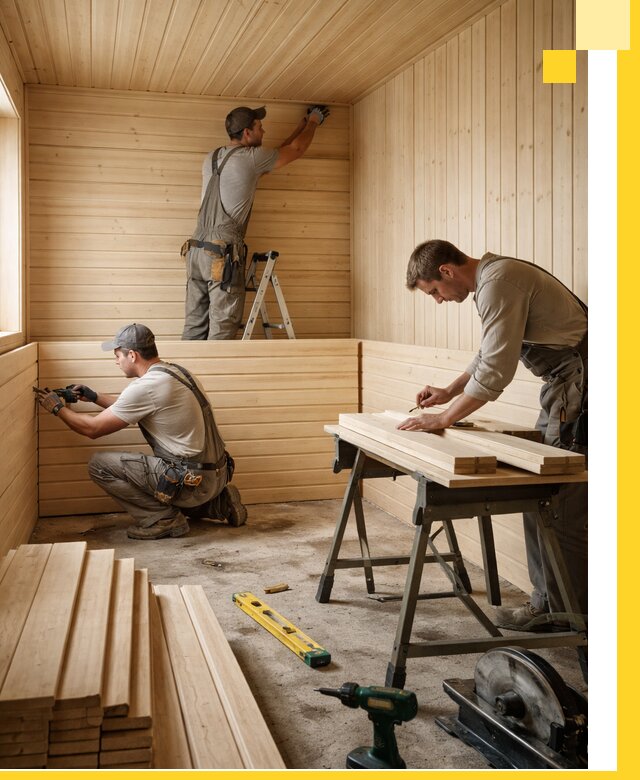 Обшивка саун в Заинске из натуральной древесины под ключ