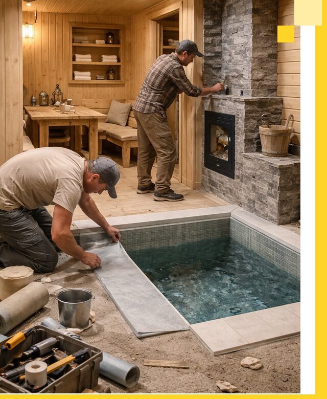 Строительство бань с комнатой отдыха под ключ в Заинске