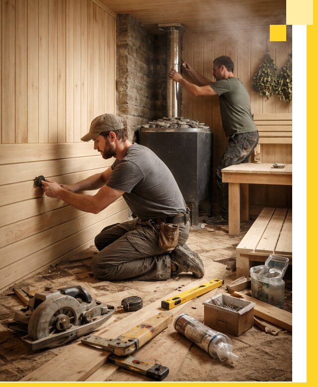 Полное строительство и оснащение парных под ключ в Заинске