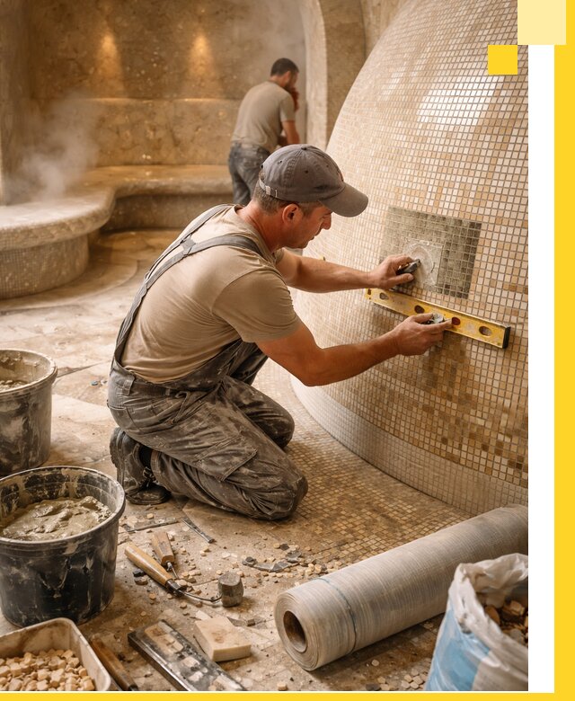 Хамам под ключ в Заинске: проектирование, строительство, отделка