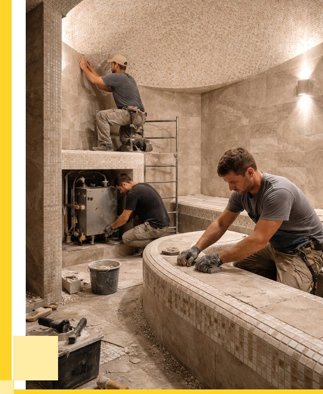 Монтаж хамамов под ключ в Заинске от 254225 р. ЭриданЗнс