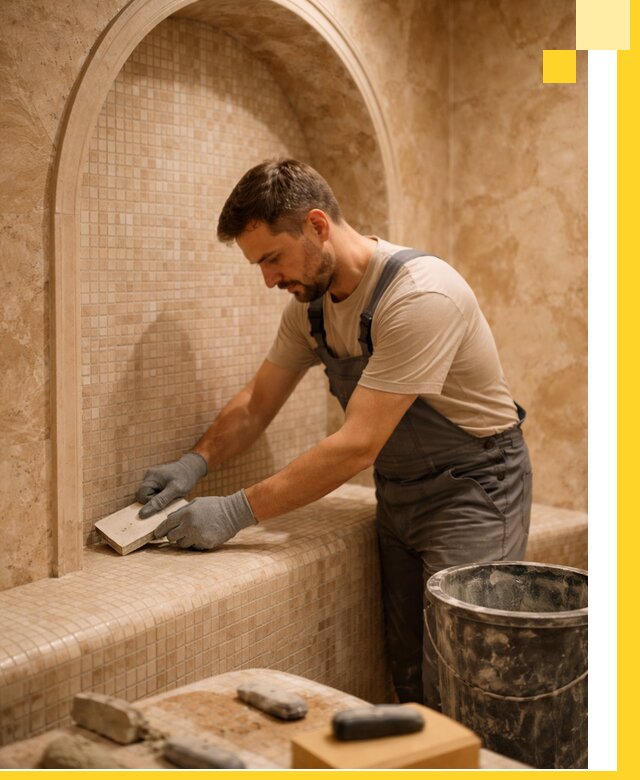 Профессиональная отделка хамамов с мозаикой под ключ в Заинске