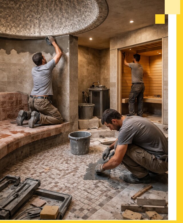 Проект и строительство хамама бани и сауны под ключ в Заинске