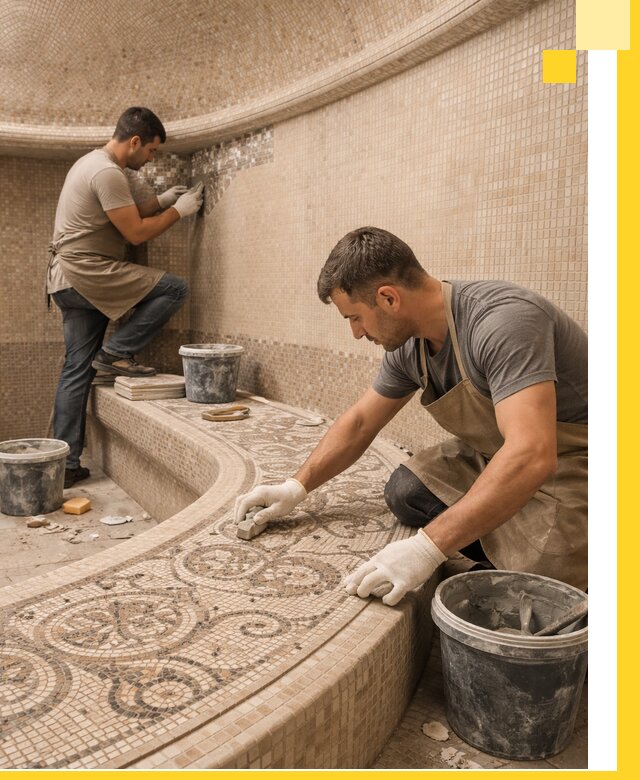 Плитка для хамама в Заинске, укладка, подбор и поставка